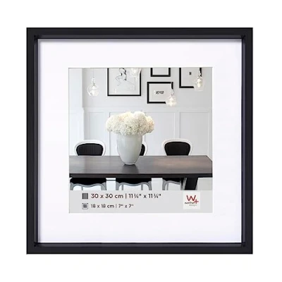 Image of walther Design Picture Frame Black 20 x cm with PassepArtout, Steel Style Plastic ES220B
