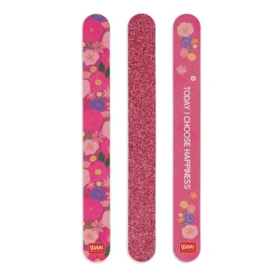 Image of Legami Set of 3 Nail Files Nails Before Males, File for Shortening Filing and Shaping All Types Nails, Precise Manicure, Suitable Use in Salon Home, Flowers