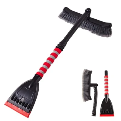 Image of XIANTIAN Ice Scraper,Ice Scraper with360 Pivoting Brush 3IN1 Car Essentials for Winter, with Ergonomic Foam handle Cars &amp; Trucks SUV(red, L)