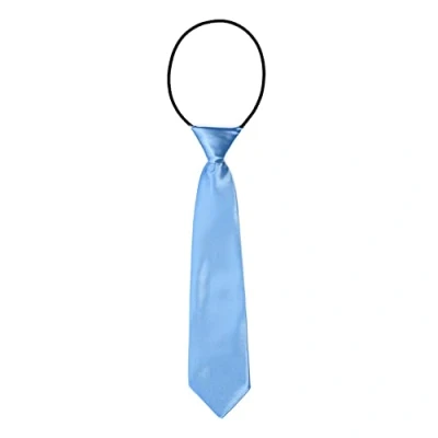 Image of DonDon Children Tie with Elastic Band Silk Look One Size Fits All Light Blue