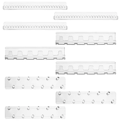 Image of BELLE VOUS 9 Pack of Clear Acrylic Necklace Jewellery Holders Set Self Adhesive Wall Mounted Hooks &amp; Pegs Hanging Display Organiser for Necklaces, Ring, Bracelets Earrings Storage Holder