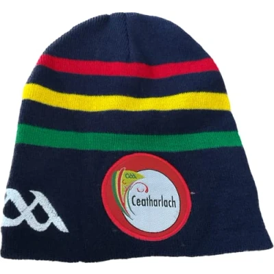 Image of CARLOW Official GAA Ireland County Navy retro style Beanie hat very rare limited Stock