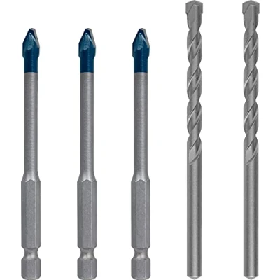 Image of Bosch 5x EXPERT HEX 9 Hard Ceramic Drill Bit Set (for tiles, Soft Ø 6 mm, Professional Accessory Impact Drill/Driver, Rotary Drill/Drivers)