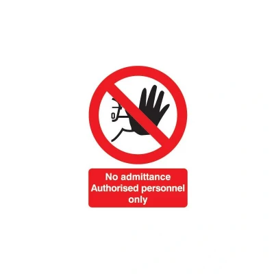 Image of Sitesafe NO Admittance Authorised Personnel Only Rigid PVC Sign 210 x 297mm