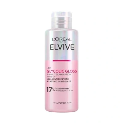 Image of L&#039;Oreal Paris Elvive Glycolic Gloss Lamination Rinse Off Treatment, With Complex and Acid, Fills Seals Hair Fibres, for Long lasting Smooth &amp; Shiny Hair, Ideal Dull 200ml