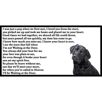 Image of Black Labrador dog bereavement pet loss memorial Flexible Fridge Magnet Waiting at the Door