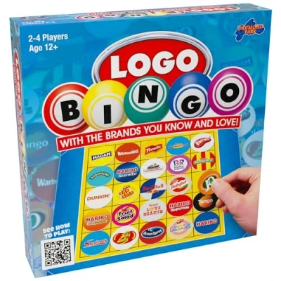 Image of Drumond Park Logo Bingo Game The Classic of Brands You Know and Love in Format 2 4 Player Family Games for Kids Adults, Suitable Ages 12 Years Old Plus