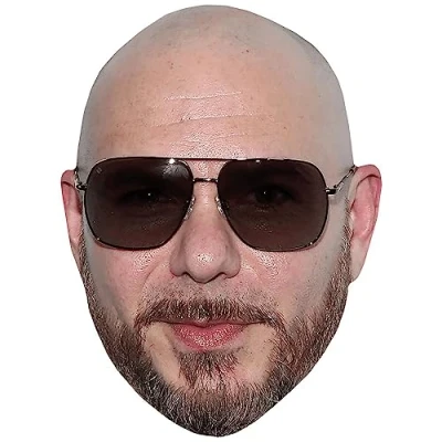 Image of Pitbull (Sunglasses) Celebrity Mask, Flat Card Face, Fancy Dress Mask