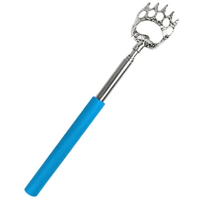 Image of Bear Claw Back Scratcher Metal Extending Extendable Massager Head Portable Telescopic Summer Gift UK Free P&amp;P (Sky Blue)
