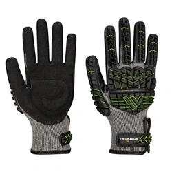 Image of Portwest VHR15 Nitrile Foam Impact Glove Black/Green XL
