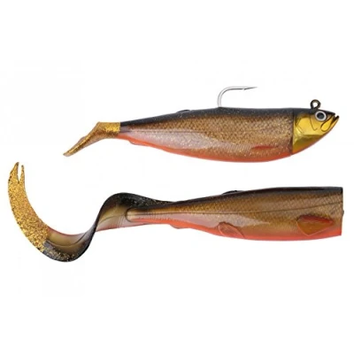 Image of Savage Gear Cutbait Herring rubber Fish, cod, halibut &amp; saithe bait, bait for sea fishing, 1 lure ready mounted + spare tail., Red 25cm 460g