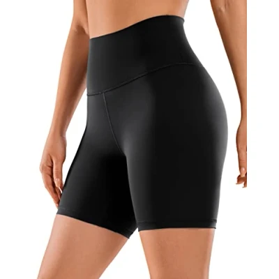 Image of CRZ Yoga Women&#039;s Naked Feeling 6&#039;&#039; Gym Shorts High Waisted Cycling Workout Running Spandex Black 8