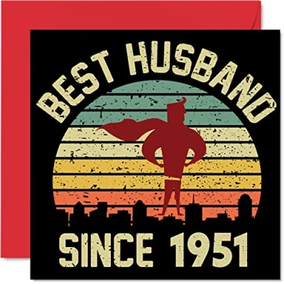 Image of 73rd Anniversary Card for Husband from Wife Best Since 1951 I Love You Gifts, Happy Wedding Cards Partner, 145mm x Greeting Seventy Third Anniversaries