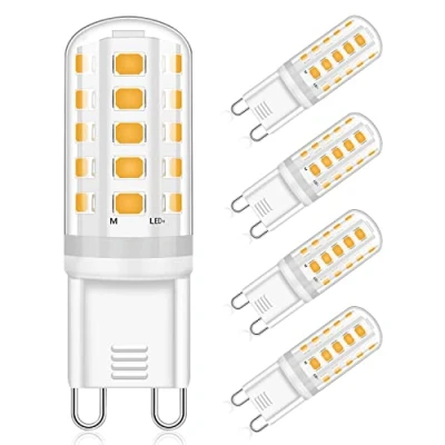Image of Eco.Luma G9 LED Light Bulbs Warm White 3000K, 5W Equivalent 40W Halogen Bulb, Non Dimmable, 360 Beam Angle, No Flicker Lamps, AC 220 240V, 4 Pack