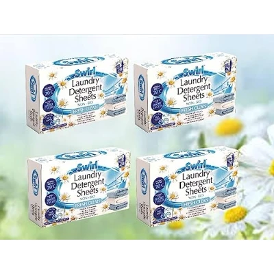 Image of 80 Dissolvable Laundry Detergent Sheets Non Bio Washing Fresh Clean Scent