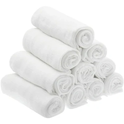 Image of Sasma Home Large 70x70 Baby Muslin Squares 100% Natural Soft Cotton Cloths Wash Cloths, Swaddle Blanket (10 Pack)
