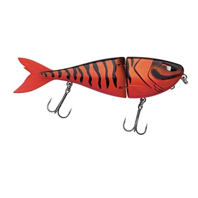 Image of Berkley Zilla Jointed Glider, Fishing Hook, Hard Lures, Slow Sinking Glide Bait with Fusion 19 Treble Hooks, extreme Loud Rattle, Lead Free PredatorFishing, Pike, Unisex, Red Tiger, 80g 180mm