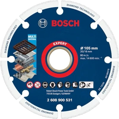 Image of Bosch Professional 1x Expert Diamond Metal Wheel Cutting Disc (for Cast iron, Ø 105 mm, Accessories Small Angle Grinder, Marble Cutter)