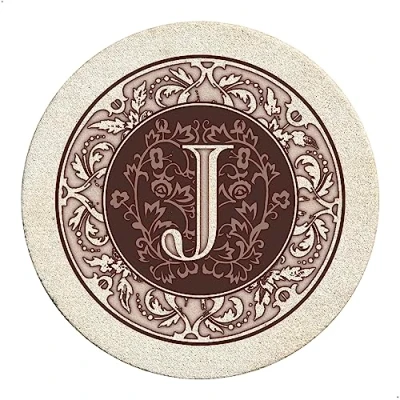 Image of Thirstystone Drink Coaster Set, Monogrammed Letter J
