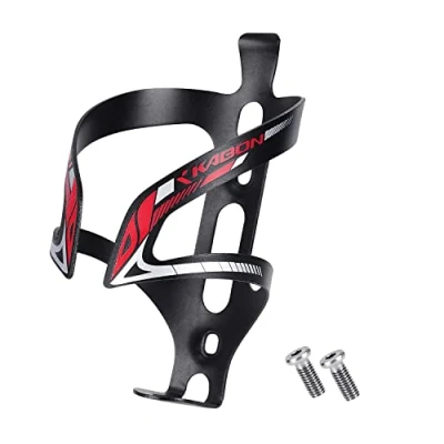 Image of KABON Bike Water Bottle Holder, Lightweight Bicycle Alloy Aluminum Side Load Cage Brackets for Road MTB (New Red)