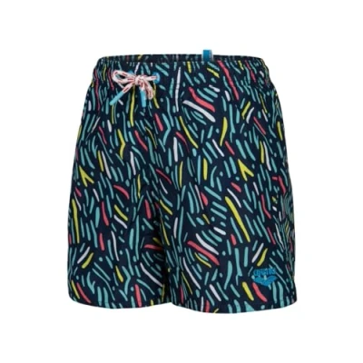 Image of Arena Boys Boy&#039;s Water Prints Boxer Ao Beach Short, Navy Multi, 12 13 Years EU