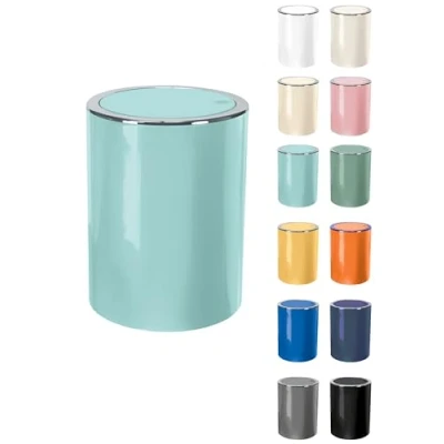Image of KW &quot;Clappe 5Ltr Plastic Swing Bathroom Bin/Kitchen Bin/Small Waste Bin/Office Bin (Sea Green)