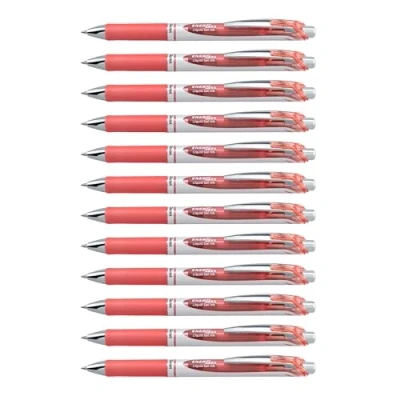 Image of Pentel BL77 P3X EnerGel Retractable Gel Rollerball Pen 0.7mm Ball Diameter = 0.35mm Line Width Refillable Pack of 12 Coral