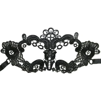 Image of Black Lace Masquerade Halloween Carnival Fancy Dress Party Eye Mask (Choose) (Black Flower)