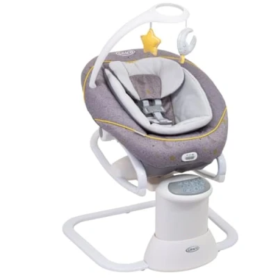 Image of Graco All Ways Soother 2 in 1 Baby Swing and Portable Rocker (Birth to 6 Months Approx, 0 9kg), with Vibration Adjustable Speed, Stargazer