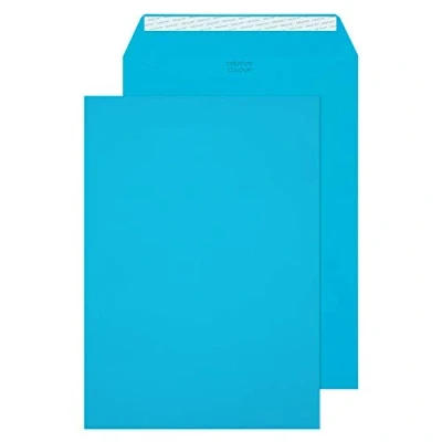 Image of Blake Creative Colour C4 229 x 324 mm 120 gsm Peel &amp; Seal Pocket Envelopes (410P) Caribbean Blue Pack of 250