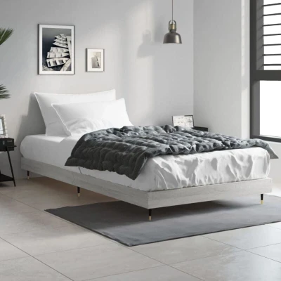 Image of vidaXL Bed Frame without Mattress Grey Sonoma 90x190 cm Single Engineered Wood