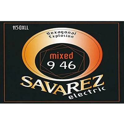 Image of Savarez H50XLL Strings for Electric Guitar Hexagonal Explosion Nickel Set Mixed .009 .046