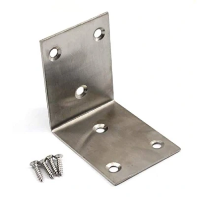 Image of (6 Pieces) Angle Connector Corner Brackets Stainless Steel L Shape Brace for Wood Shelving 50x50x50mm