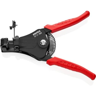 Image of Knipex Insulation Stripper with adapted blades black lacquered, plastic grips 180 mm 12 11