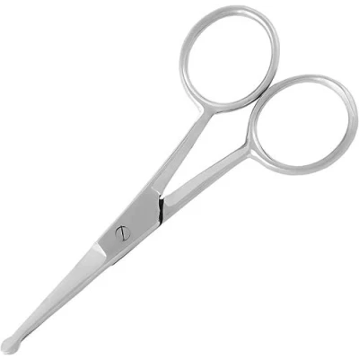 Image of Nail Scissors Cuticle Rounded Tip Extra Strong Multi Purpose Stainless Steel Manicure for Nose Hair, Eyebrow, Eyelash, Dry Skin
