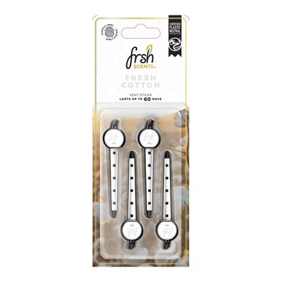Image of FRSH Scents FR8937 Fresh Cotton x4 Vent Clip Air Freshener Lifespan of Upto 60 Days Ideal for Any Sized Car