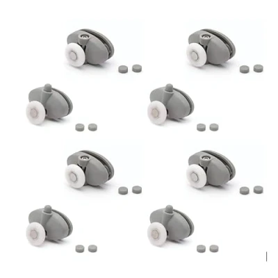 Image of ShowerPart Single Butterfly Top and Bottom Shower Door Rollers/Wheels/Runners L007, Wheel Diameter 23mm, Thickness 6mm, Plastic, Replacement Parts, 8X
