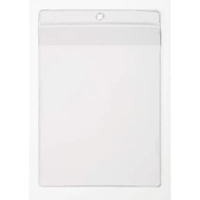 Image of Durable A4 Clear Display Pockets Tear Resistant Ticket Holders with Hanging Hole Top Opening Design for Lanyards and Racking German Made Pack of 10