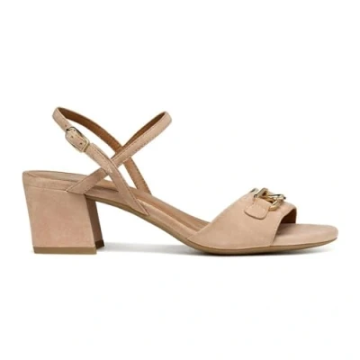 Image of Geox Women&#039;s D New Eraklia 80 Heeled Sandal, Nude, 6 UK