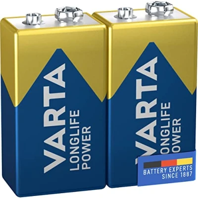 Image of Varta Longlife Power 9V Battery (2 Pack) 04922121412