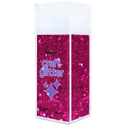 Image of Glitter for Craft Shaker Dark Rose Pink Resin Tumblers Cards Christmas Jewellery Candle Super Chunky Nail Face Cosmetic 110g / 3.9oz