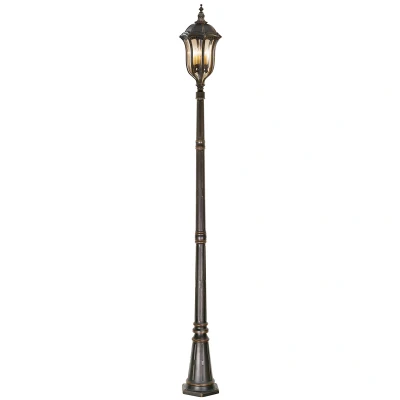 Image of Baton Rouge 4 Light Outdoor Lamp Post Walnut IP44, E14