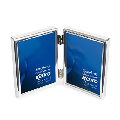 Image of Kenro Silver Plated Twin Photo Frame for 2 Photos 3.5x5 Inch / 9x13cm Symphony Classic Series SY0913/2