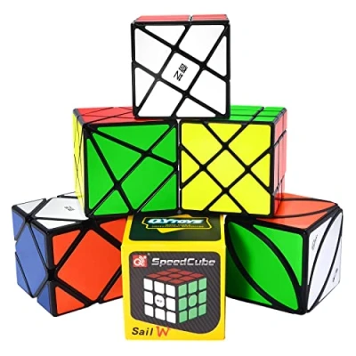 Image of ROXENDA Speed Cube Set, 6 Pack Party Cubes Set Smooth Fast Magic Toy for Favor, Bags Fillers Kids as Gifts [6 Pack] (Irregular)