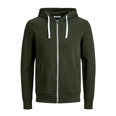 Image of JACK &amp; JONES Men&#039;s JJEHOLMEN Sweat Zip Hood NOOS Pullover, Rosin/Fit:REG FIT, L