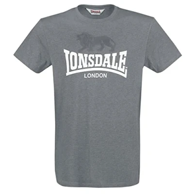 Image of Lonsdale London Men&#039;s Gargrave T Shirt, Mens, 113803, Marl Stone, XL