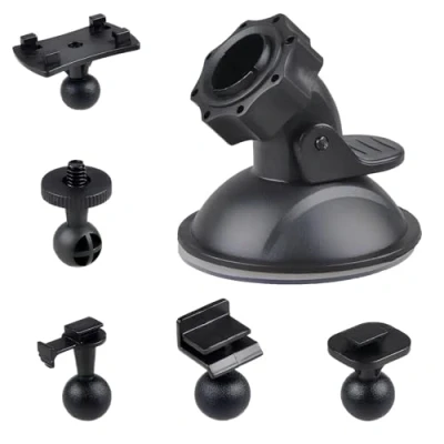 Image of Car Suction Cup, Dash Cam Video Holder, Cup Mount, Mount Cam, with 5 Types Adapter, for Driving DVR Camera Camcorder GPS Action