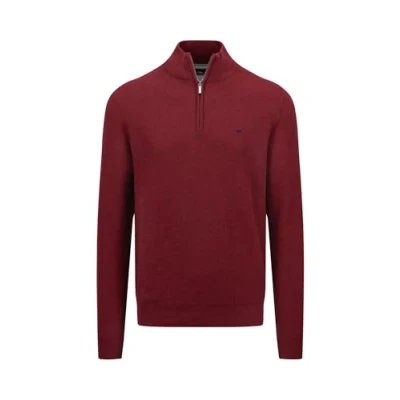 Image of FYNCH HATTON Sweater Half Zip Regular Fit Bordeaux XL, red, XL