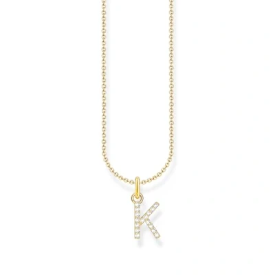 Image of THOMAS SABO Letter K Necklace 925 Sterling Silver with Zirconia KE2250 051 14