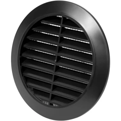 Image of Vent Systems 90 mm / 3.54&#039;&#039; Inch Black Air Cover Round Vents Ventilation Grille Integrated Insect Screen HVAC for Bathroom, Home Office, Kitchen